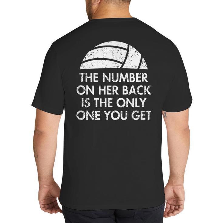 Volleyball Dad MoM Daughter Back Number Big And Tall Men's T-Shirt Back Print