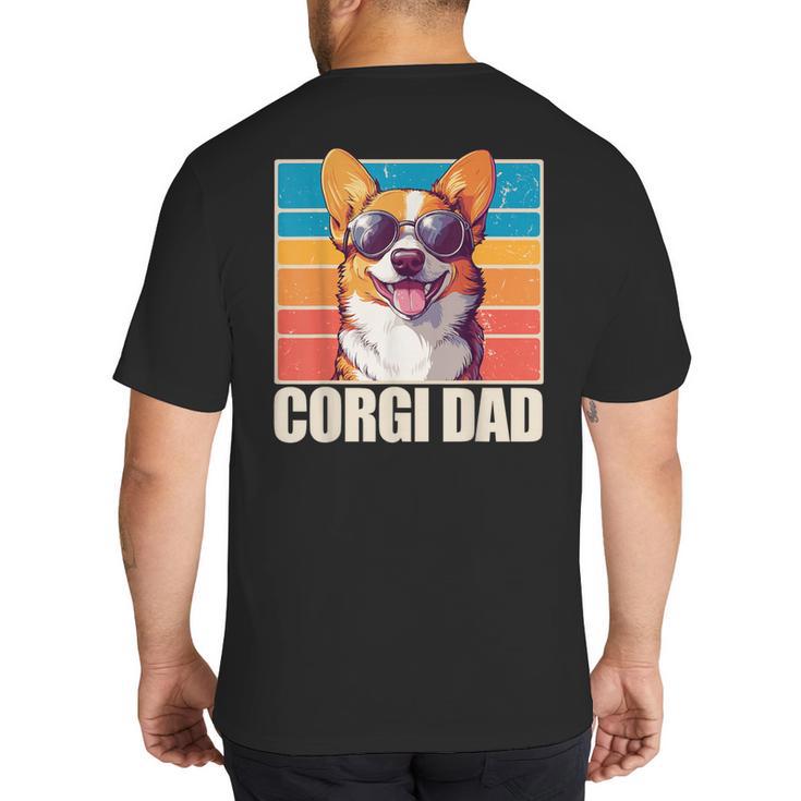 Welsh Corgi Pembroke Dog Corgi Dad -Adults Small Classic Fit Short Sleeve Cotton Polyester Blend Big And Tall Men's T-Shirt Back Print