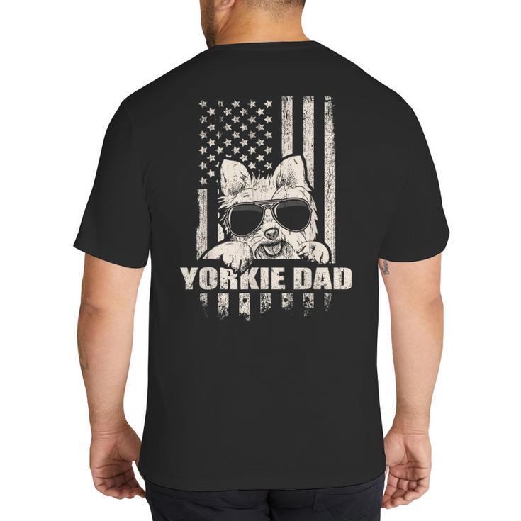 Yorkie Dad Cool Vintage Retro Proud American Big And Tall Men's T-Shirt Back Print