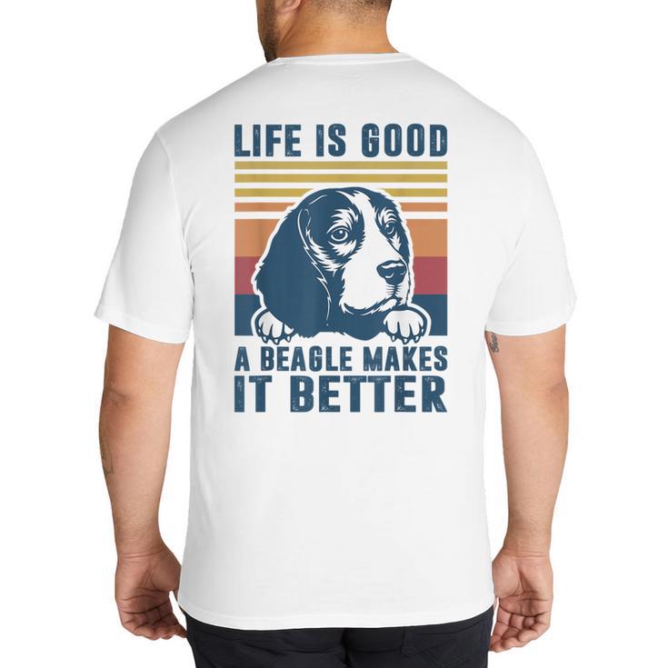 Beagle For Men Women Beagle Dog Mom Dad Beagle Big And Tall Men's T-Shirt Back Print