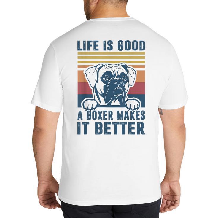 Boxer Dog For Men Women Boxer Dog Dad Mom Small Big And Tall Men's T-Shirt Back Print