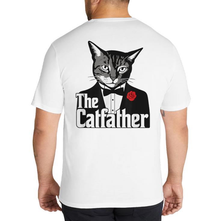 The Cat Father Cool Cat Dad Cat Lovers Big And Tall Men's T-Shirt Back Print