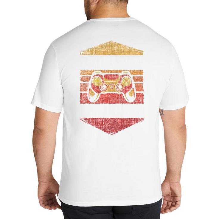 Dad Level Unlocked Gaming Gamer Father Video Games Big And Tall Men's T-Shirt Back Print