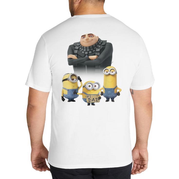 Despicable Me Minions Father's Day 1 Dad Cardboard Sign Big And Tall Men's T-Shirt Back Print