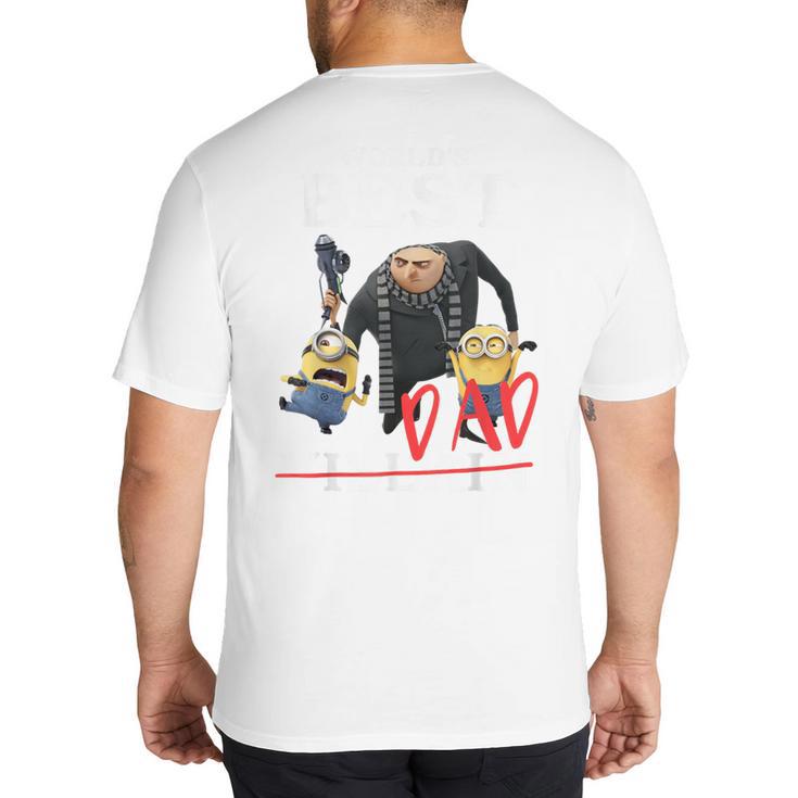 Despicable Me Minions Father's Day World's Best Dad Villain Big And Tall Men's T-Shirt Back Print