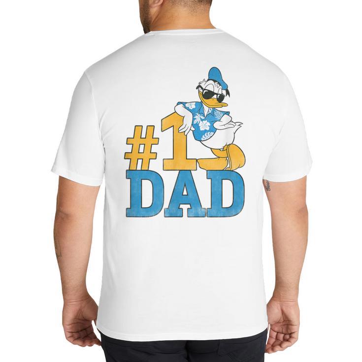 Disney Donald Duck Number One Dad Sunglasses Father's Day Big And Tall Men's T-Shirt Back Print