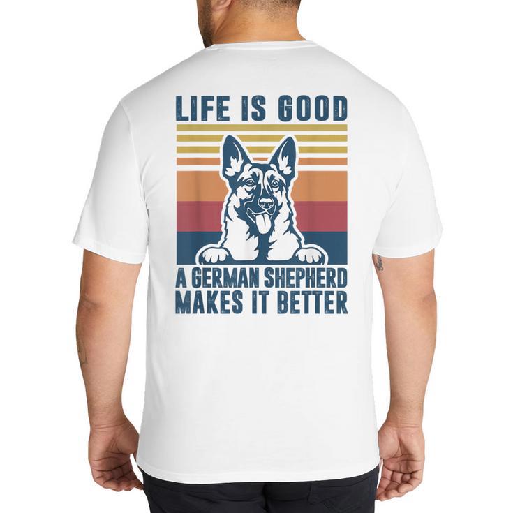 German Shepherd Men Women Dog Dad Mom German Shepherd Big And Tall Men's T-Shirt Back Print