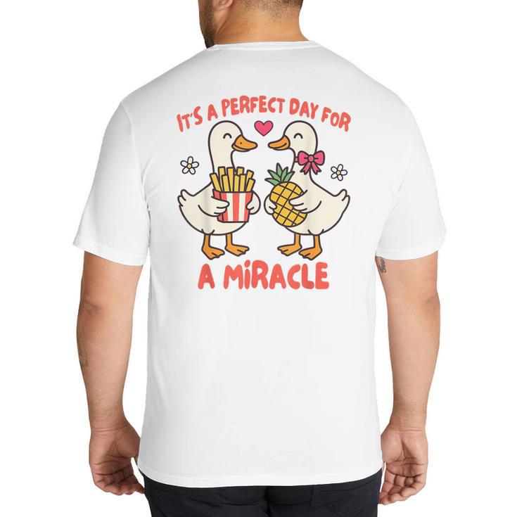 IVF Mom Dad Embryo Transfer Day It's A Day For A Miracle Big And Tall Men's T-Shirt Back Print