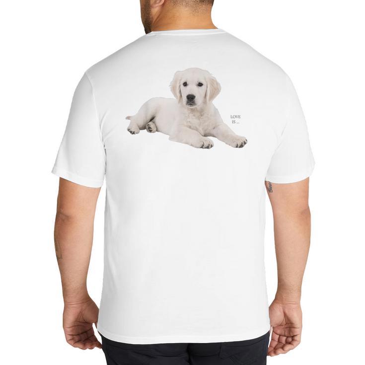 Labrador Retriever Shirt Yellow Love Lab Mom Dog Dad Big And Tall Men's T-Shirt Back Print