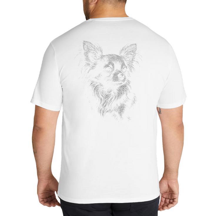 Long Haired Chihuahua Dog For Men Women Dog Mom Dad Big And Tall Men's T-Shirt Back Print