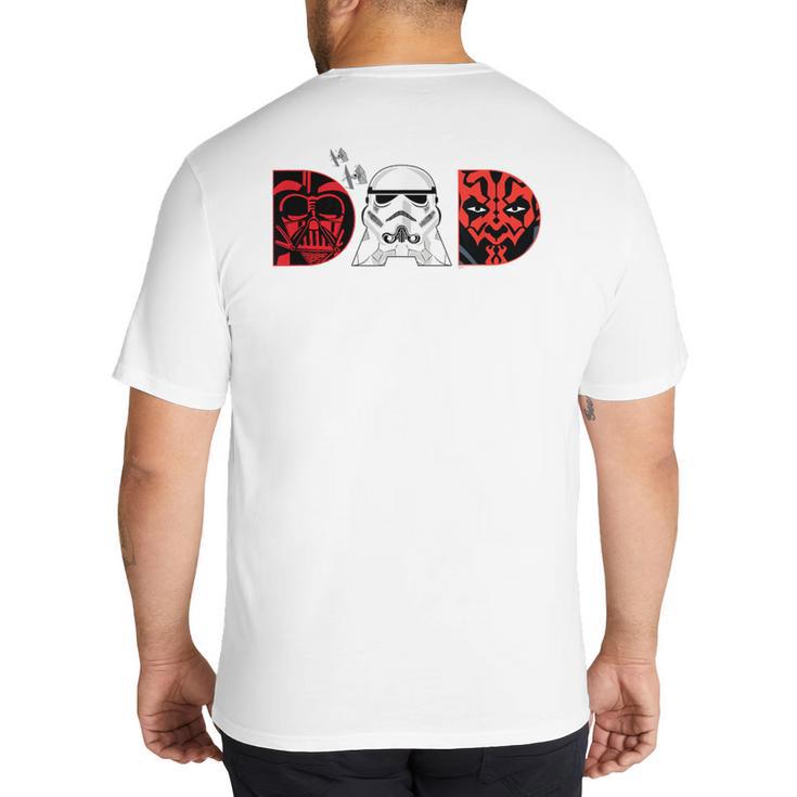Star Wars Darth Vader Darth Maul Dad Father's Day Birthday Big And Tall Men's T-Shirt Back Print