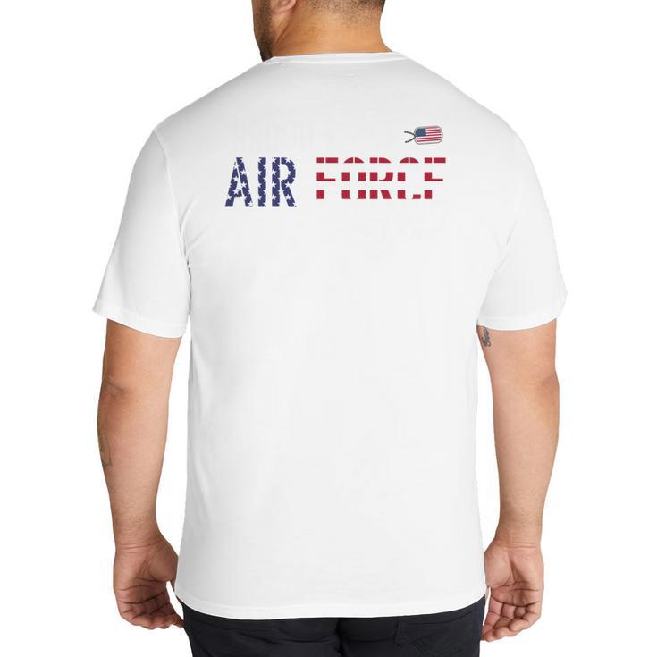 US Flag Proud Air Force Dad Big And Tall Men's T-Shirt Back Print