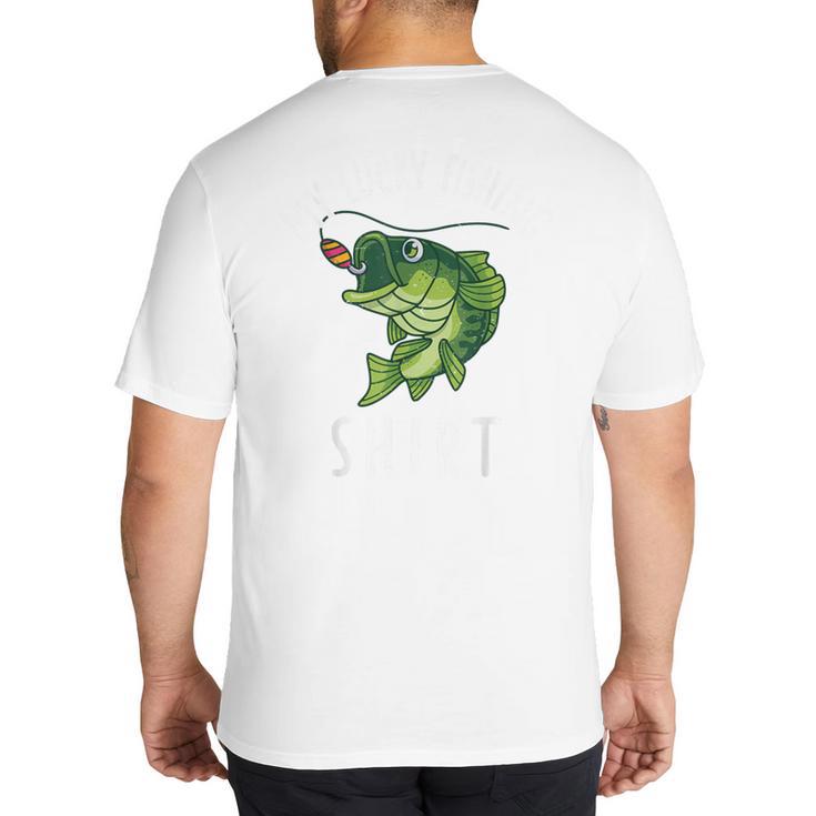 Youth Boy My Lucky Fishing-Shirt Bass Fish Dad Big And Tall Men's T-Shirt Back Print