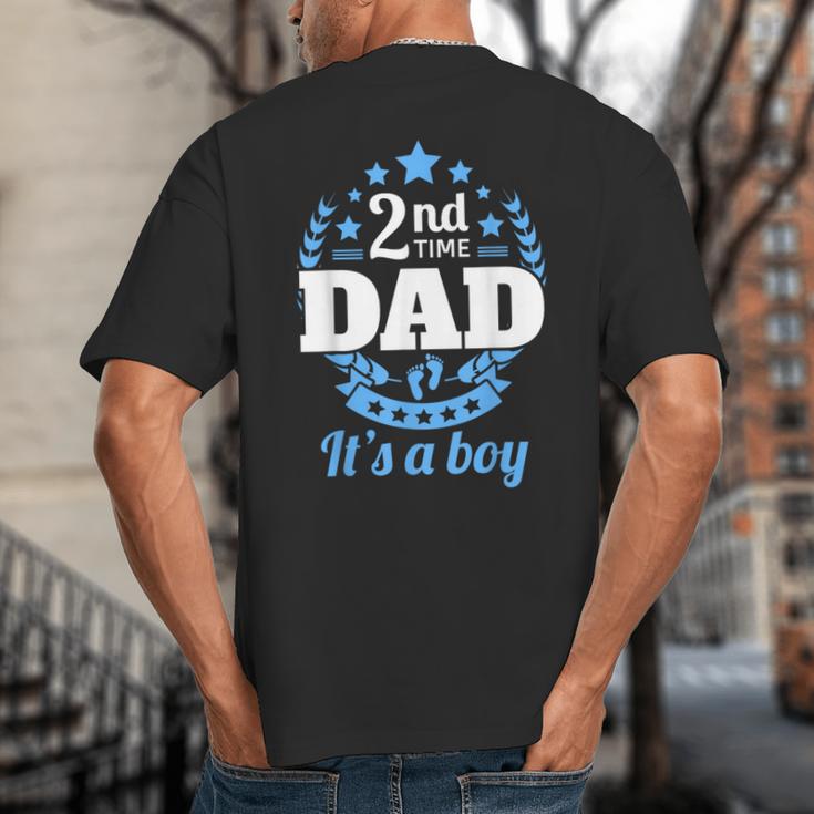 2nd Time Dad It's A Boy Dad Again Second Baby Announce Big And Tall Men's T-Shirt Back Print