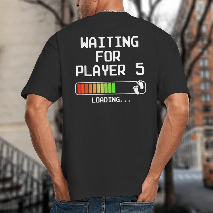 3rd Time Dad Mom Waiting For Player 5 Baby 3 Announcement Big And Tall Men's T-Shirt Back Print