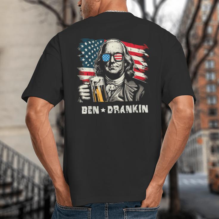 4th Of July Franklin Ben Drankin American Dad Men Women Big And Tall Men's T-Shirt Back Print 4th Of July Franklin Ben Drankin American Dad Men Women Big And Tall Men's T-Shirt Back Print