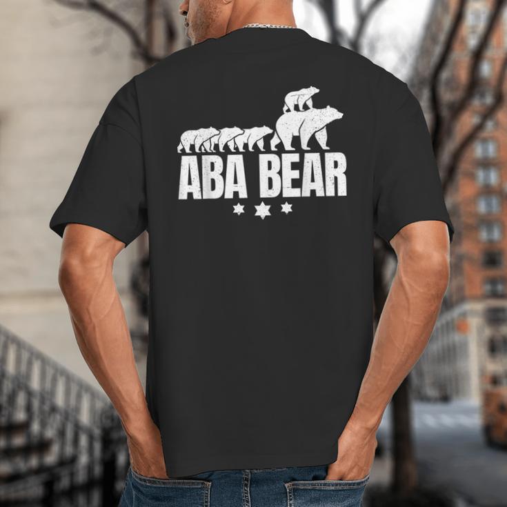 Aba Bear For Jewish Dad With Four Kids On Father's Day Big And Tall Men's T-Shirt Back Print