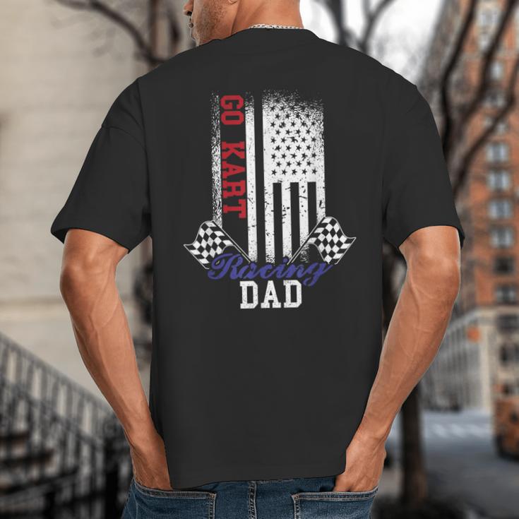 American Flag Go Kart Racing Race Dad Flag Big And Tall Men's T-Shirt Back Print