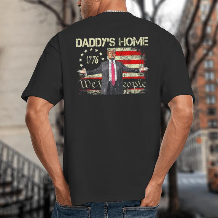 American Flag Trump 2024 Daddy's Home We The People Big And Tall Men's T-Shirt Back Print