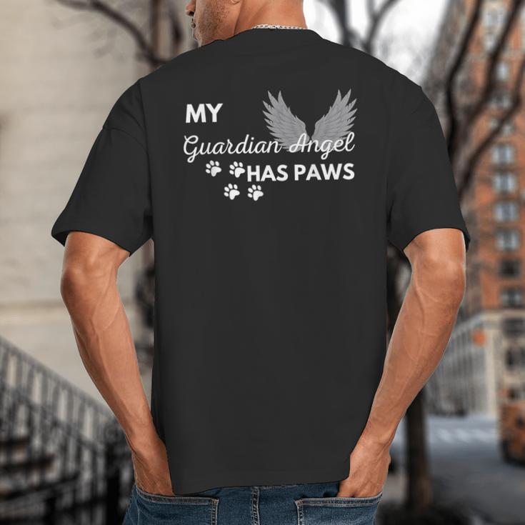My Angel Has Paws Shirt Pet Memorial Cat Dog Dad Mom Men Women Girls Kids Big And Tall Men's T-Shirt Back Print