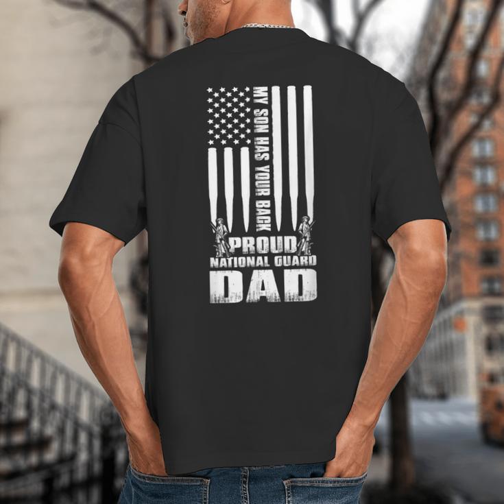 Army Dad Shirt My Son Has Your Back Proud National Guard Dad Big And Tall Men's T-Shirt Back Print