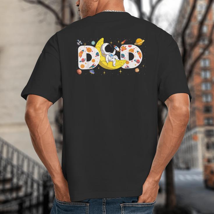 Astronaut Dad Space Birthday Planets Party Matching Family Big And Tall Men's T-Shirt Back Print