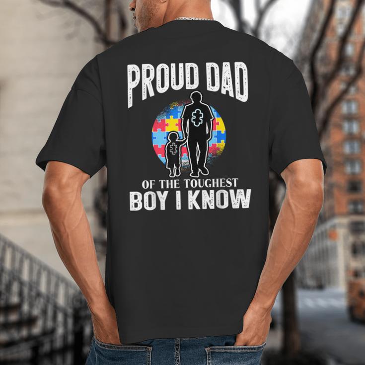 Autism Awareness For Proud Dad Support Autistic Kids Big And Tall Men's T-Shirt Back Print