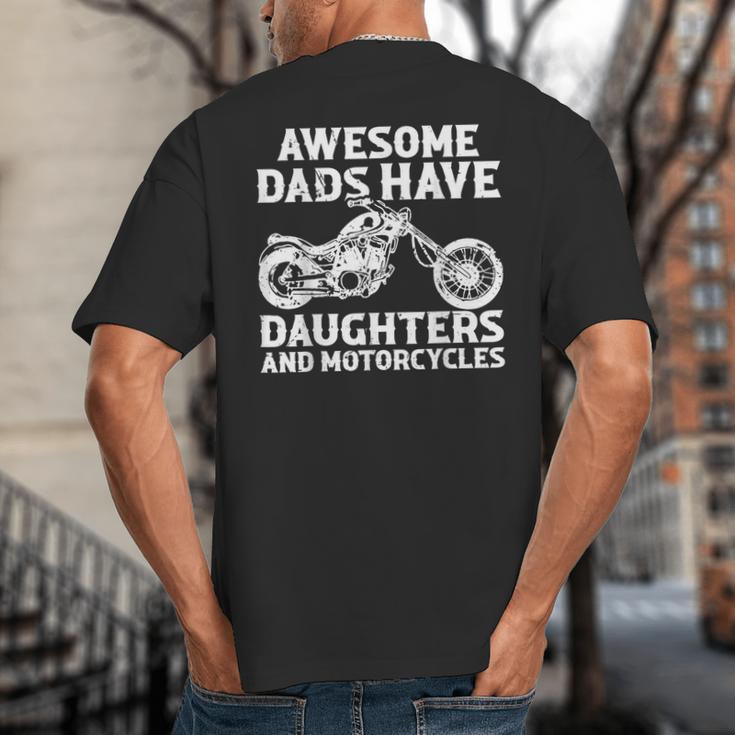 Awesome Dads Have Daughters And Motorcycles Men Fathers Day Big And Tall Men's T-Shirt Back Print