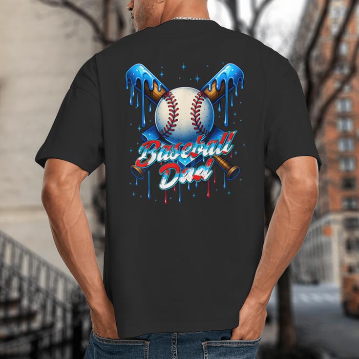 Baseball Drip Dad Father Day Birthday Group Matching Family Big And Tall Men's T-Shirt Back Print