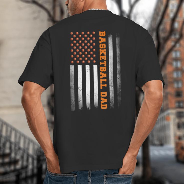 Basketball Dad USA US Flag Basketball Men Big And Tall Men's T-Shirt Back Print