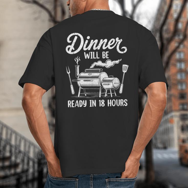 Bbq Men Smoking Meat Smoker Grilling Barbecue Dad Big And Tall Men's T-Shirt Back Print