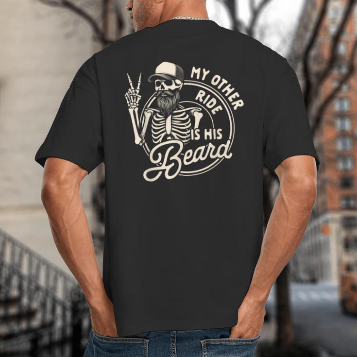 Bearded Dad Daddy Father’s Day My Other Ride Is His Beard Big And Tall Men's T-Shirt Back Print