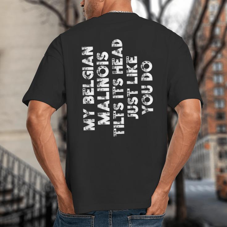 Belgian Malinois Mom Dad Dog Lover Women Men Kids Big And Tall Men's T-Shirt Back Print