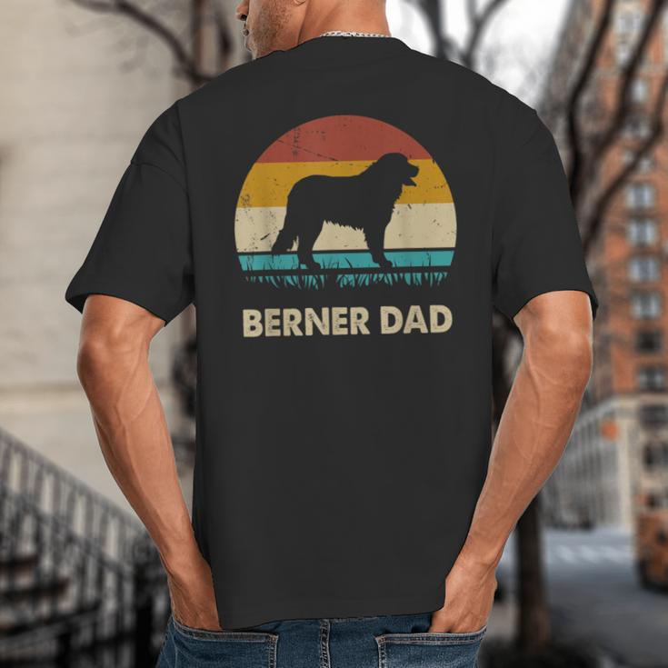 Berner Dad For Men Bernese Mountain Dog Vintage Dad Big And Tall Men's T-Shirt Back Print