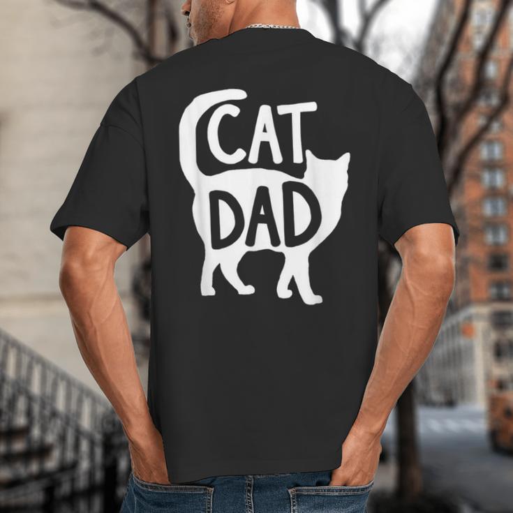 Best Cat Dad Fathers Day Men Kitty Daddy Papa Christmas Meow Big And Tall Men's T-Shirt Back Print