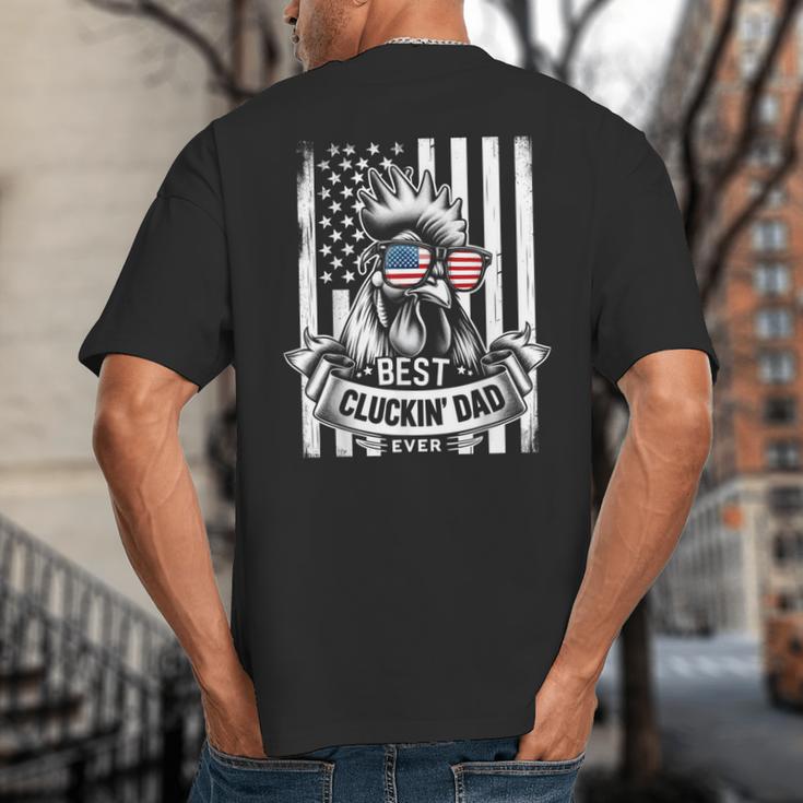 Best Cluckin' Dad Ever Chicken Lover Graphic Tees Cotton Polyester Casual Graphic Small Crew Neck Short Sleeve Big And Tall Men's T-Shirt Back Print