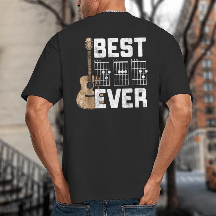 Best Dad Ever Guitarist Father D-A-D Chord Guitar Big And Tall Men's T-Shirt Back Print