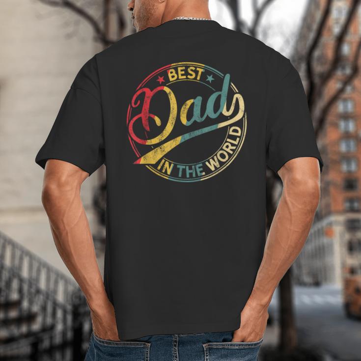Best Dad In The World Father's Day Vintage Dad Big And Tall Men's T-Shirt Back Print