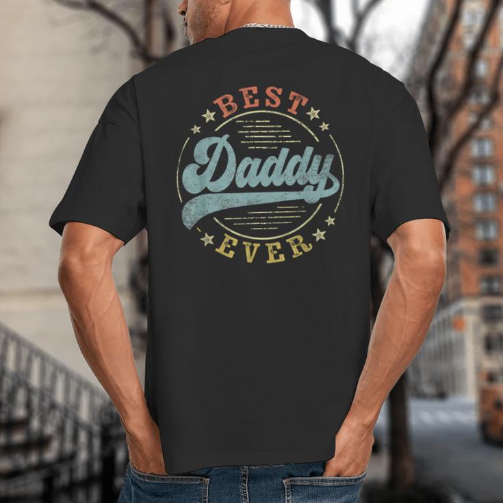 Best Daddy Ever Father's Day Daddy Vintage Emblem Big And Tall Men's T-Shirt Back Print