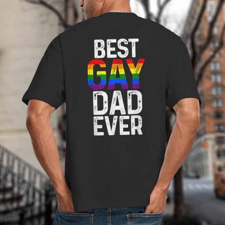 Best Gay Dad Ever LGBTQ Big And Tall Men's T-Shirt Back Print