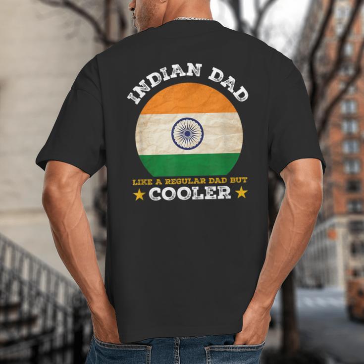 Best Indian Dad Ever Father's Day India Flag Pride Big And Tall Men's T-Shirt Back Print