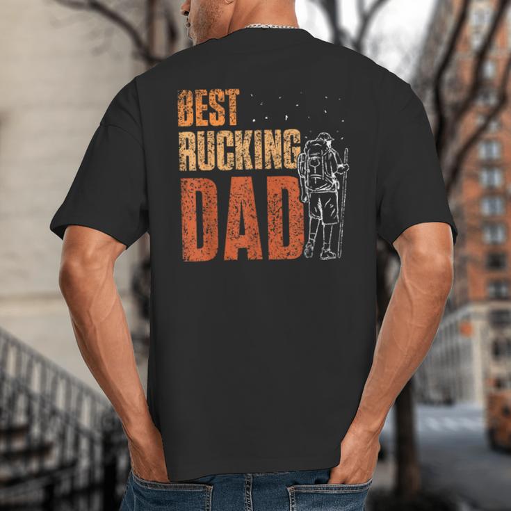 Best Rucking Dad Ruck Backpack Rucksack Workout Rucking Big And Tall Men's T-Shirt Back Print