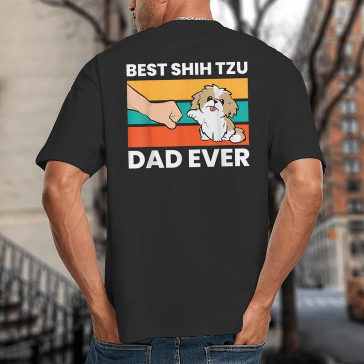 Best Shih Tzu Dad Ever Shih Tzu Big And Tall Men's T-Shirt Back Print
