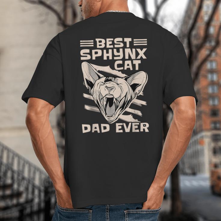 Best Sphynx Cat Dad Ever Apparel For Animal Lover Men Women Big And Tall Men's T-Shirt Back Print