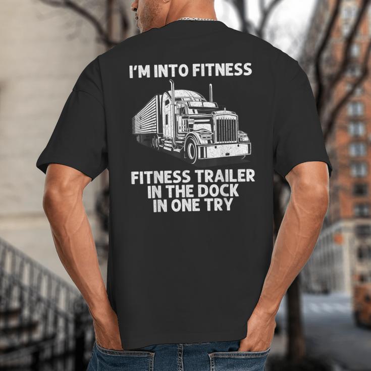 Best Truck Driver Art For Men Dad Women Trucking CDL Trucker Big And Tall Men's T-Shirt Back Print