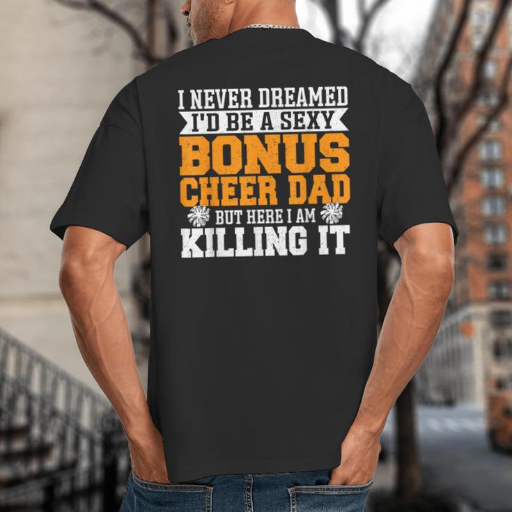 Bonus Cheer Dad Cheer Step Dad Big And Tall Men's T-Shirt Back Print