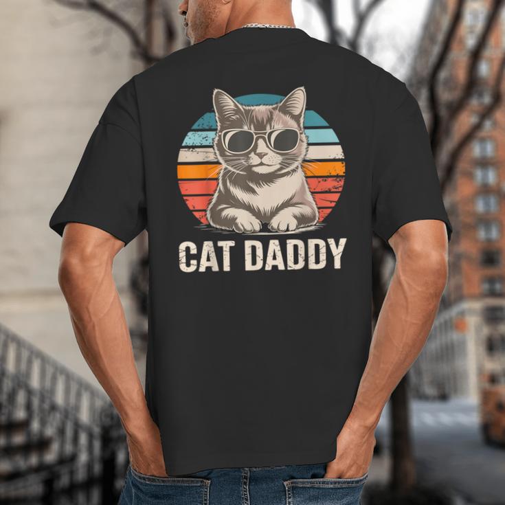 Cat Daddy Shirt Men Cat Lover Dad Fathers Day Big And Tall Men's T-Shirt Back Print