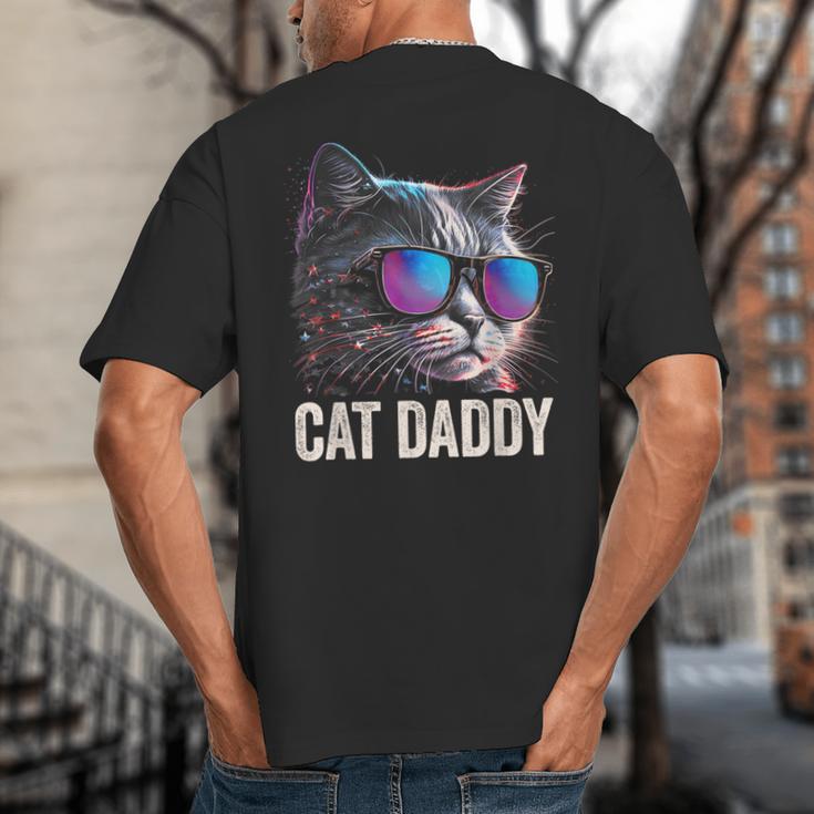 Cat Daddy Shirt Cat Sunglasses Cool Cat Dad Men Father Big And Tall Men's T-Shirt Back Print Cat Daddy Shirt Cat Sunglasses Cool Cat Dad Men Father Big And Tall Men's T-Shirt Back Print