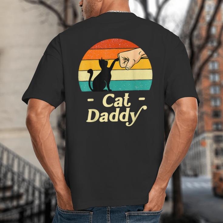 Cat Daddy Vintage Cat Lover Cat Dad Fathers Day Big And Tall Men's T-Shirt Back Print