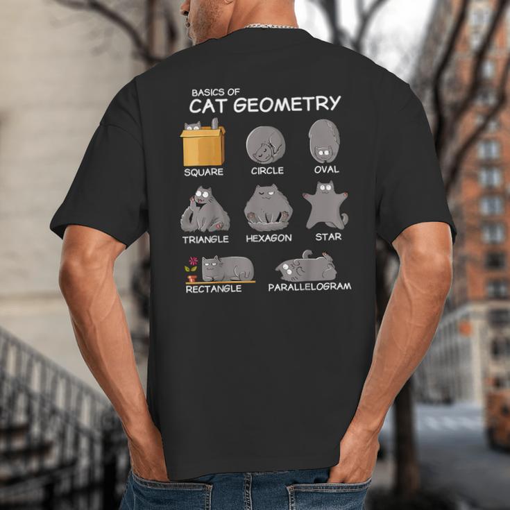 Cat Geometry Math Cat For Cat Dad Cat Mom Kids Big And Tall Men's T-Shirt Back Print